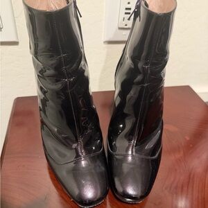 Emilio Pucci Eggplant Patent Leather Ankle Boots